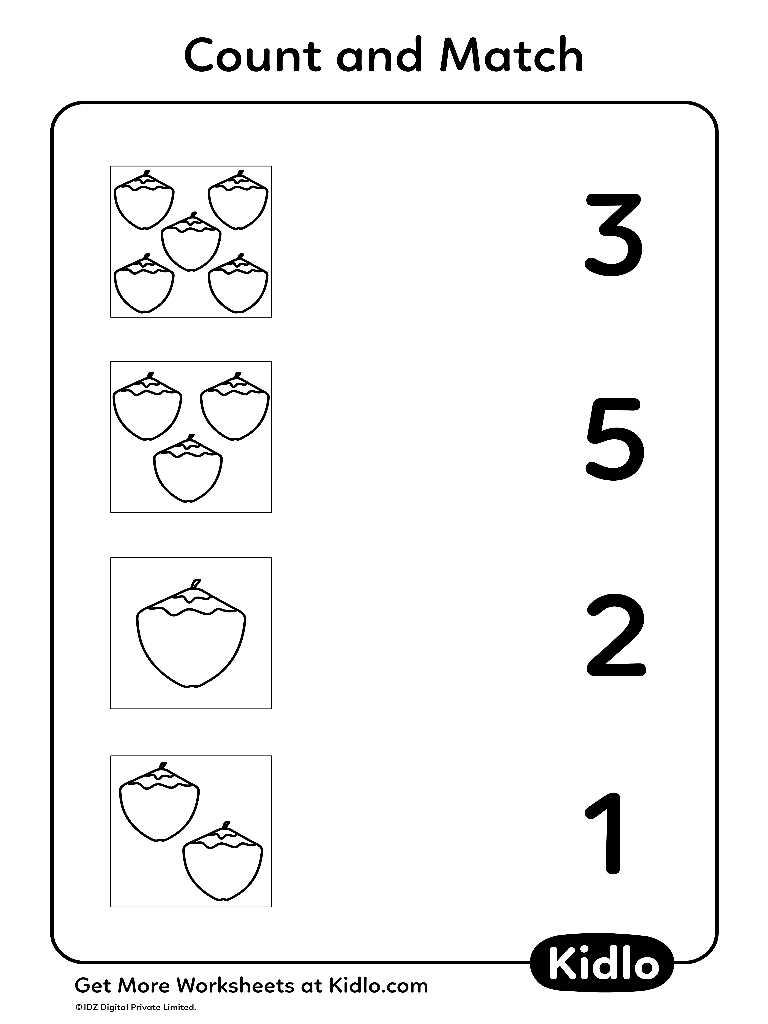 Count And Match Fruits Worksheet 05 Kidlo