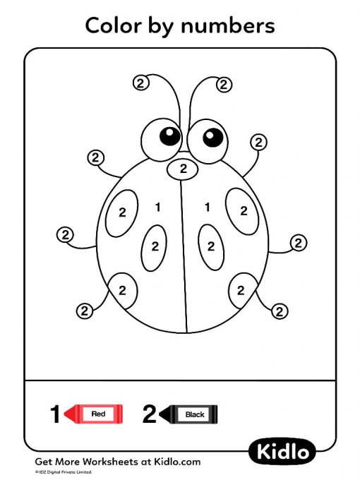 Color By Numbers Insects Worksheet 01 Kidlo