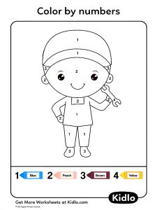 Color By Numbers - Profession Worksheet #05 - Kidlo.com