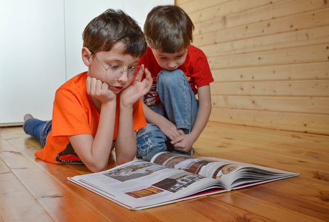 Kids reading a book