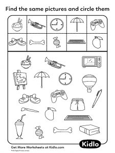 Circle The Same Pictures – Worksheet #20 - Kidlo.com