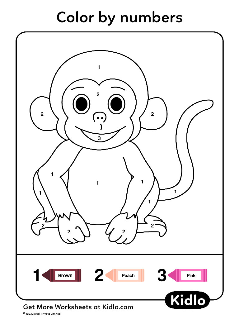 Color By Numbers Coloring Pages Worksheet 33 Kidlo