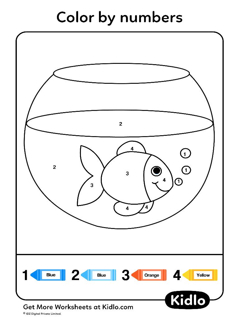 Color By Numbers   Coloring Pages Worksheet 20   Kidlo.com