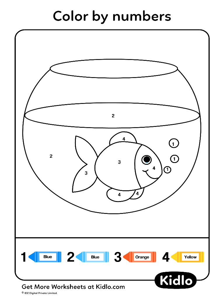 colour by numbers coloring pages