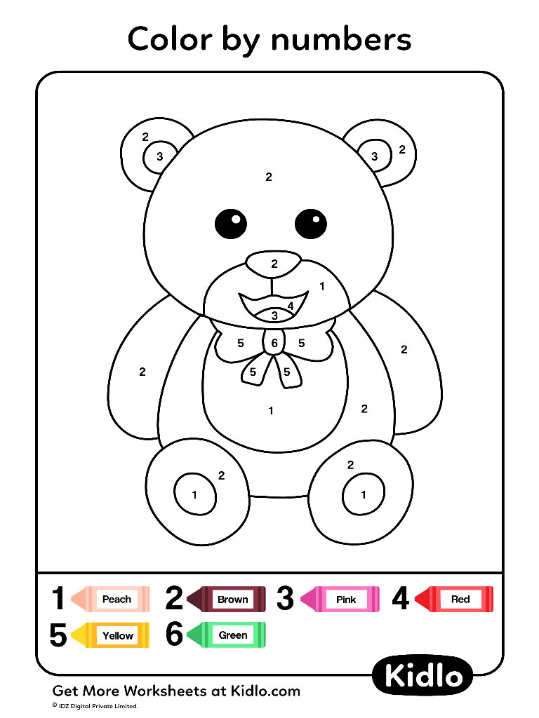 color by numbers coloring pages worksheet 67 kidlo com