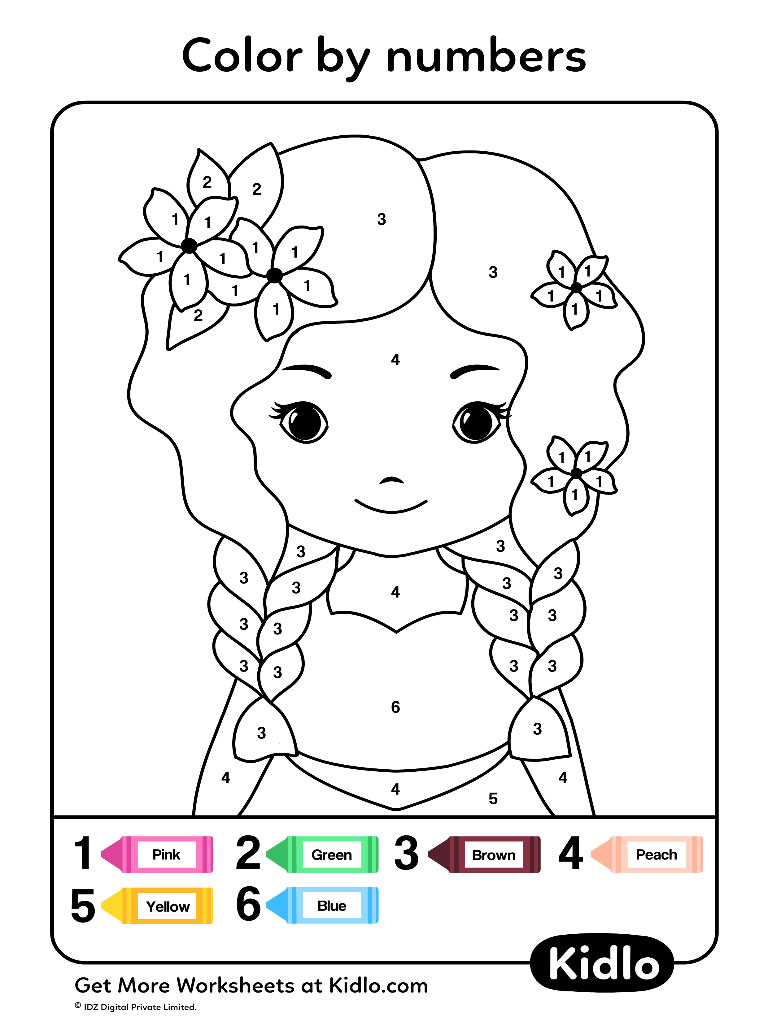 Color By Numbers Coloring Pages Worksheet 67 Kidlo Com - Riset
