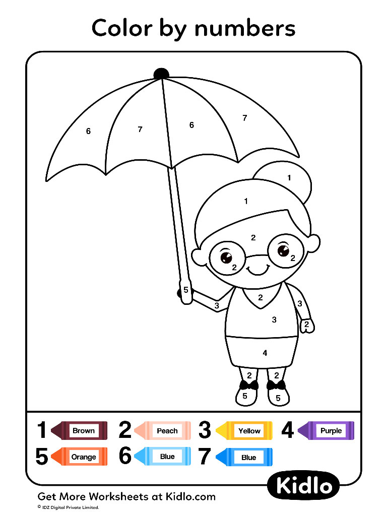 color by numbers coloring pages worksheet 81 kidlo com