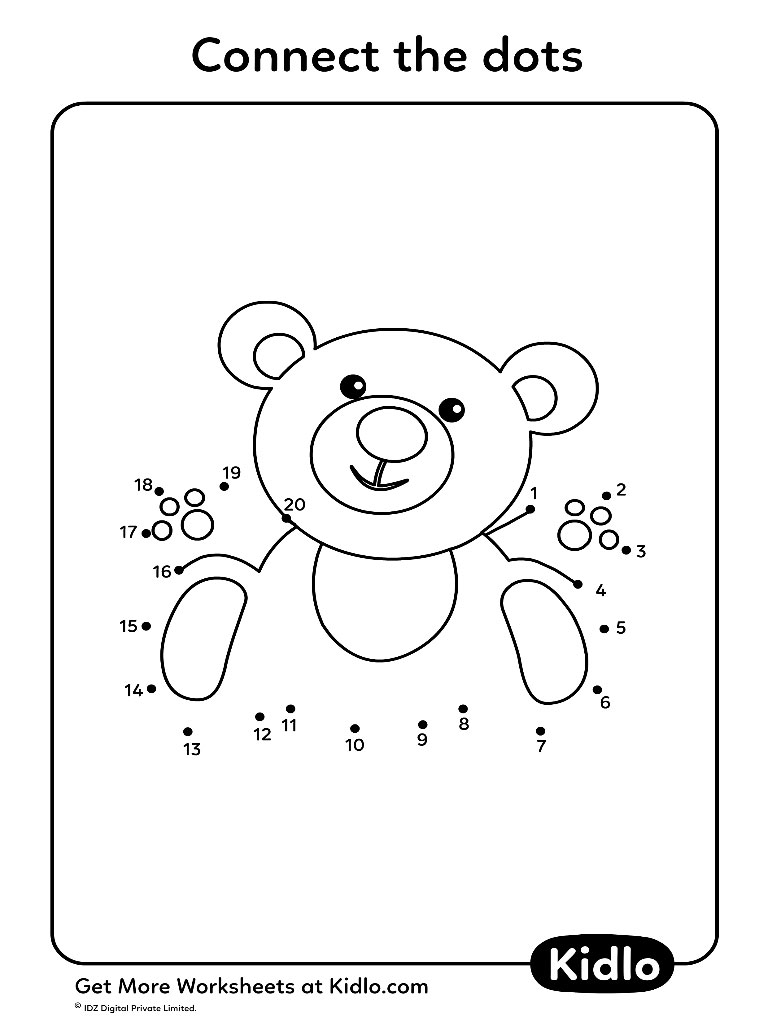 Dotted Numbers 1 20 Worksheet