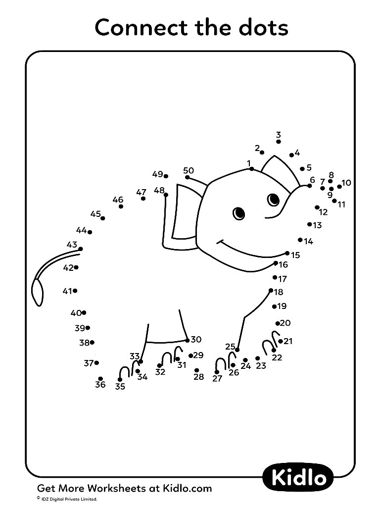 Dot To Dot Free Printables 1 50