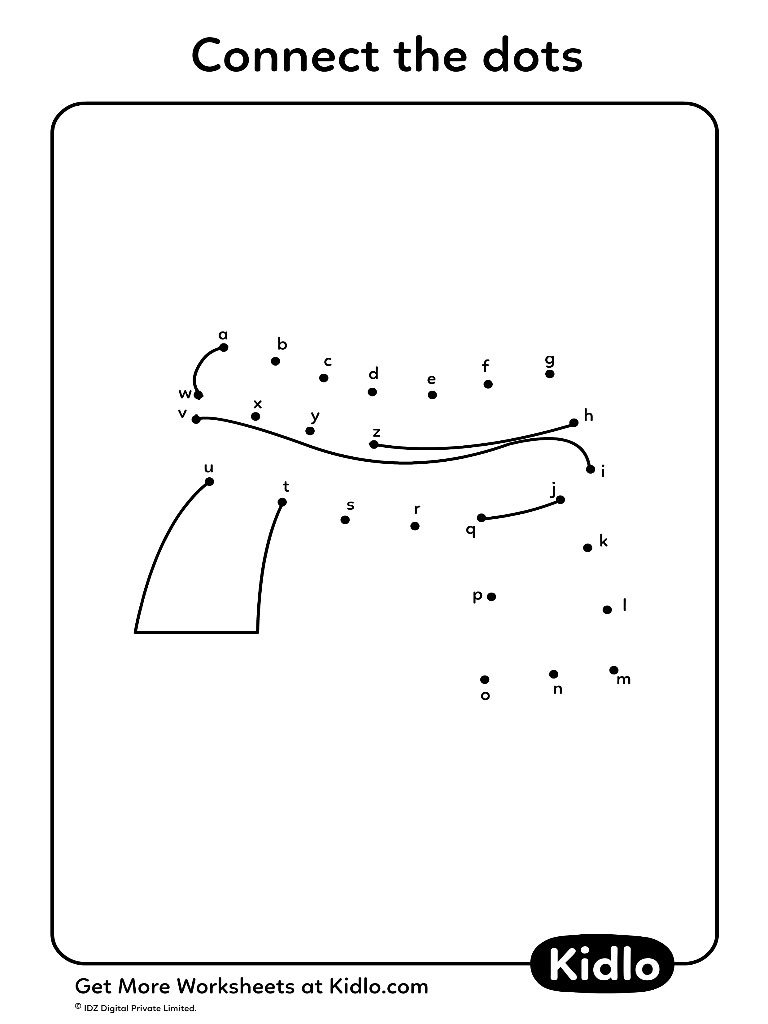 Connect The Dots a-z – Activity Worksheet #20 - Kidlo.com